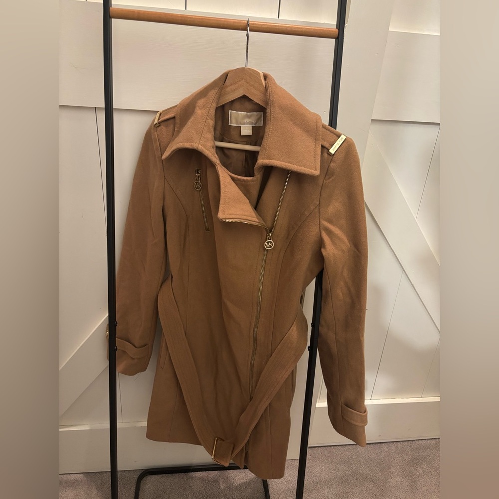 Michael Kors wool blend tan coat- Size 2